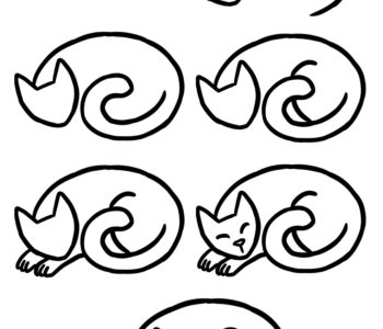 Jak narysować śpiącego kota szablon do druku dla dzieci