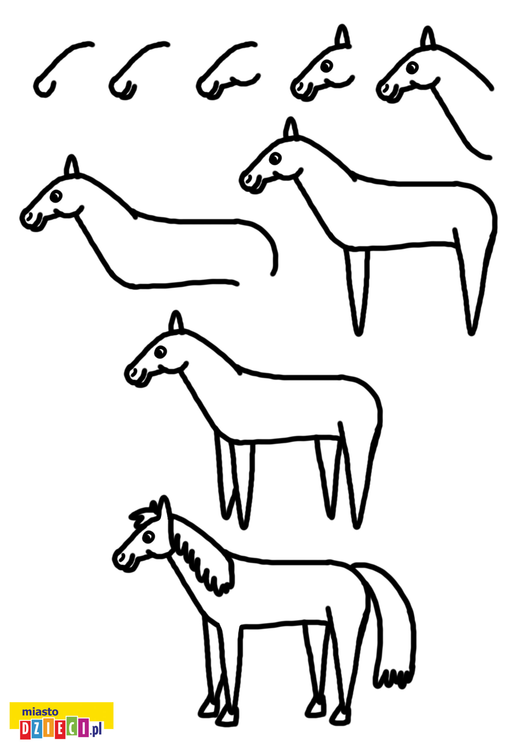 jak narysować konia krok po kroku instrukcja rysowania