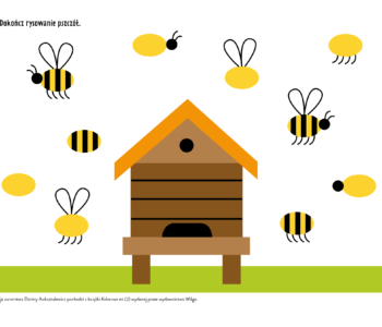 Dokończ rysowanie pszczół, karty pracy do wydruku dla przedszkolaków