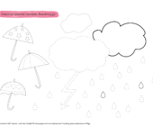 Rysuj po linii parasol kolorowanka do wydruku dla dzieci