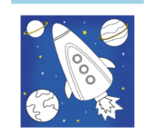 Rysowanie po śladzie - narysuj rakietę do druku, Darmowe kolorowanki online kosmos