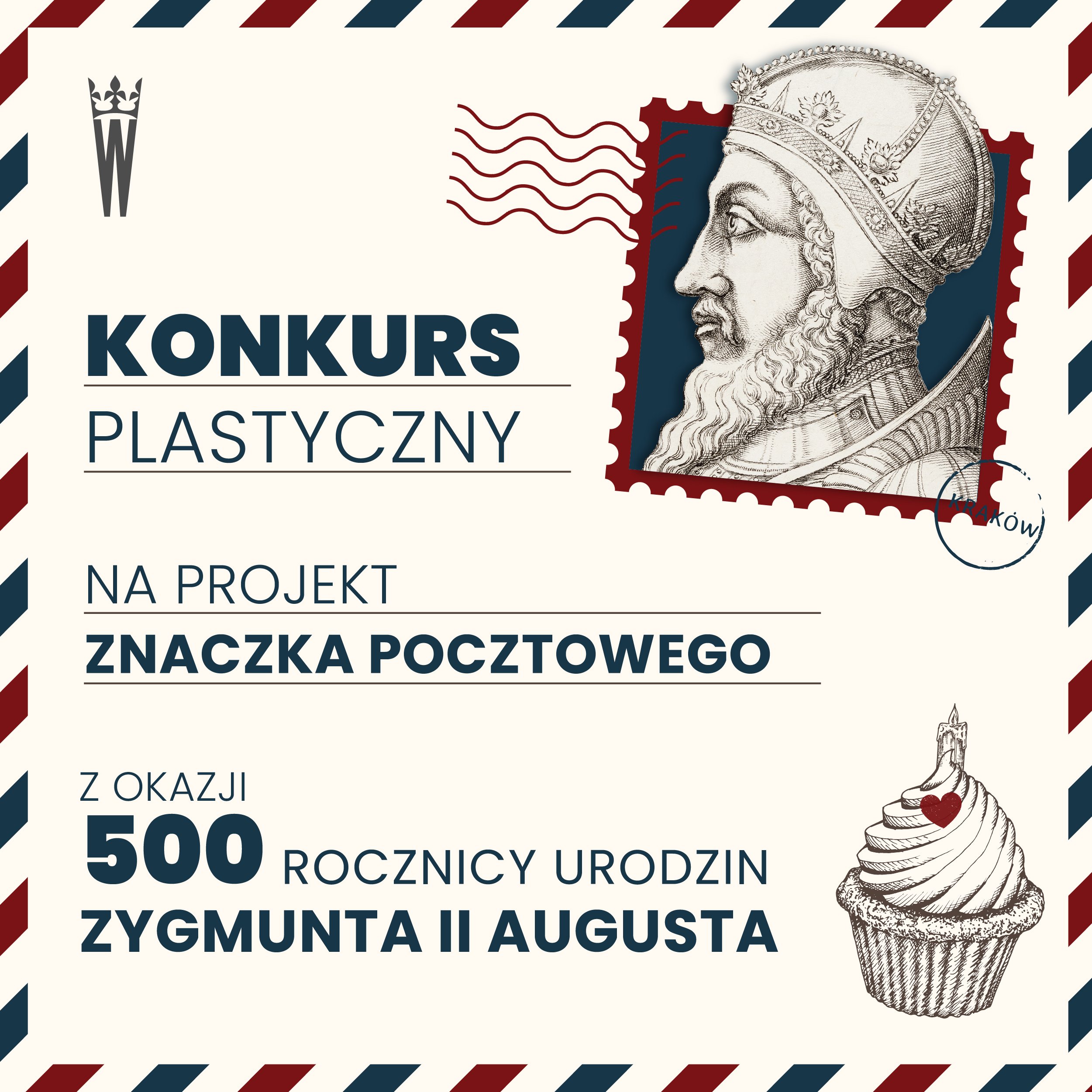 konkurs plastyczny na projekt znaczka pocztowego z okazji 500 rocznicy urodzin Zygmunta II Augusta