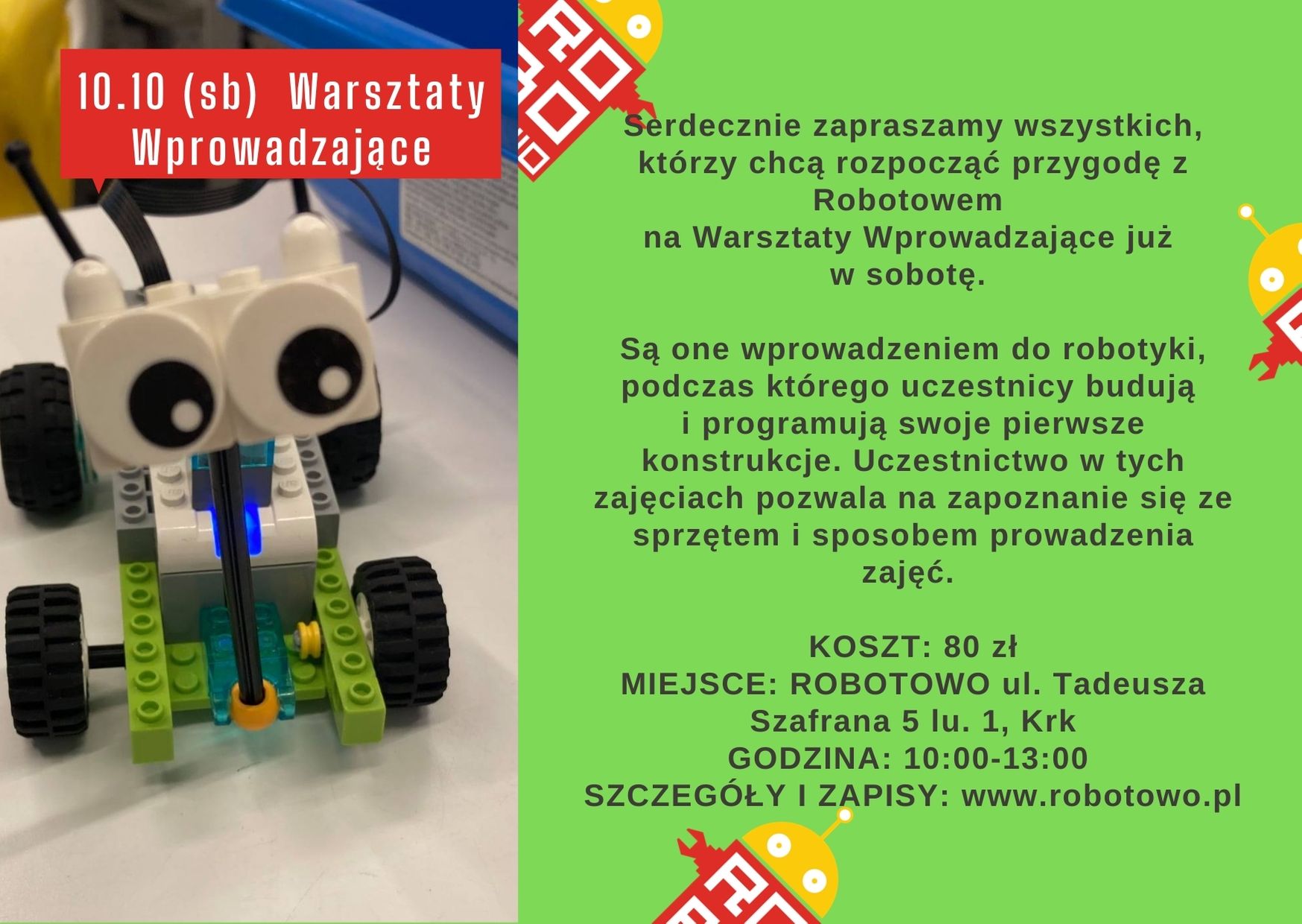 Warsztaty Wprowadzające na zajęcia robotyki