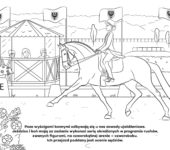Koń i jeździec, kolorowanka dla dzieci online. Darmowe kolorowanki do druku z końmi