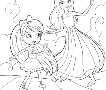 Barbie i Chelsea na tęczy Barbie Dreamtopia-kolorowanka