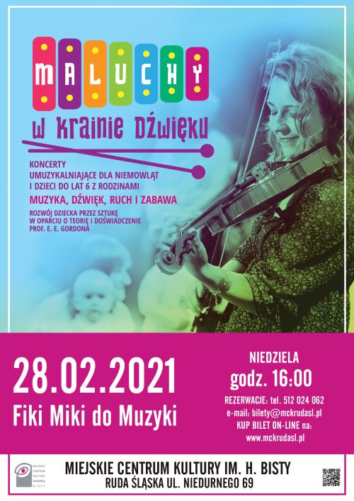 Maluchy w krainie dźwięku - koncert umuzykalniający dla niemowląt i dzieci. Ruda Śląska.