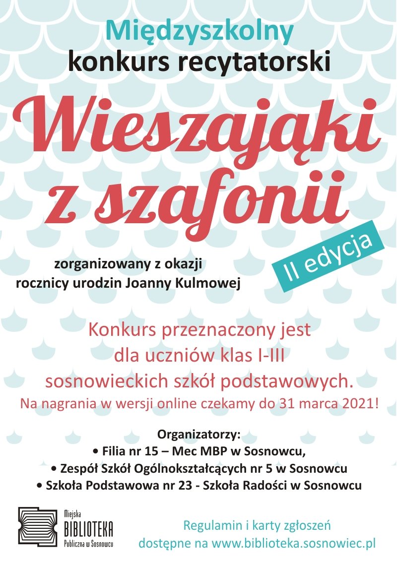Wieszająki z Szafonii - edycja II – konkurs recytatorski dla dzieci