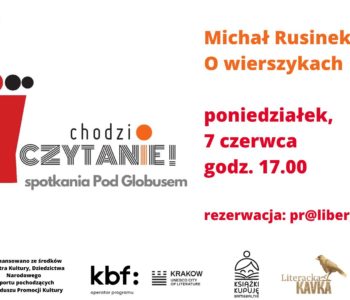 Michał Rusinek – o wierszykach. Zapraszamy na spotkanie w Księgarni Pod Globusem!