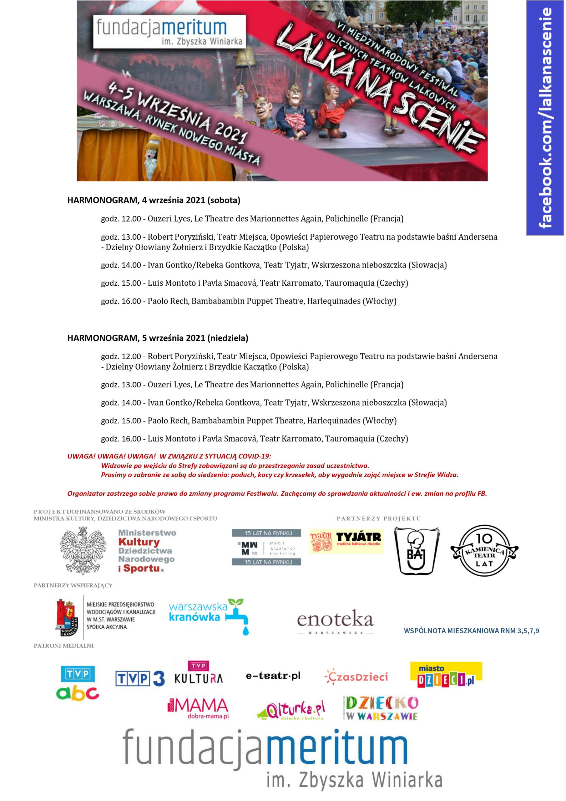 Festiwal Ulicznych Teatrów Lalkowych Lalka na Scenie 2021