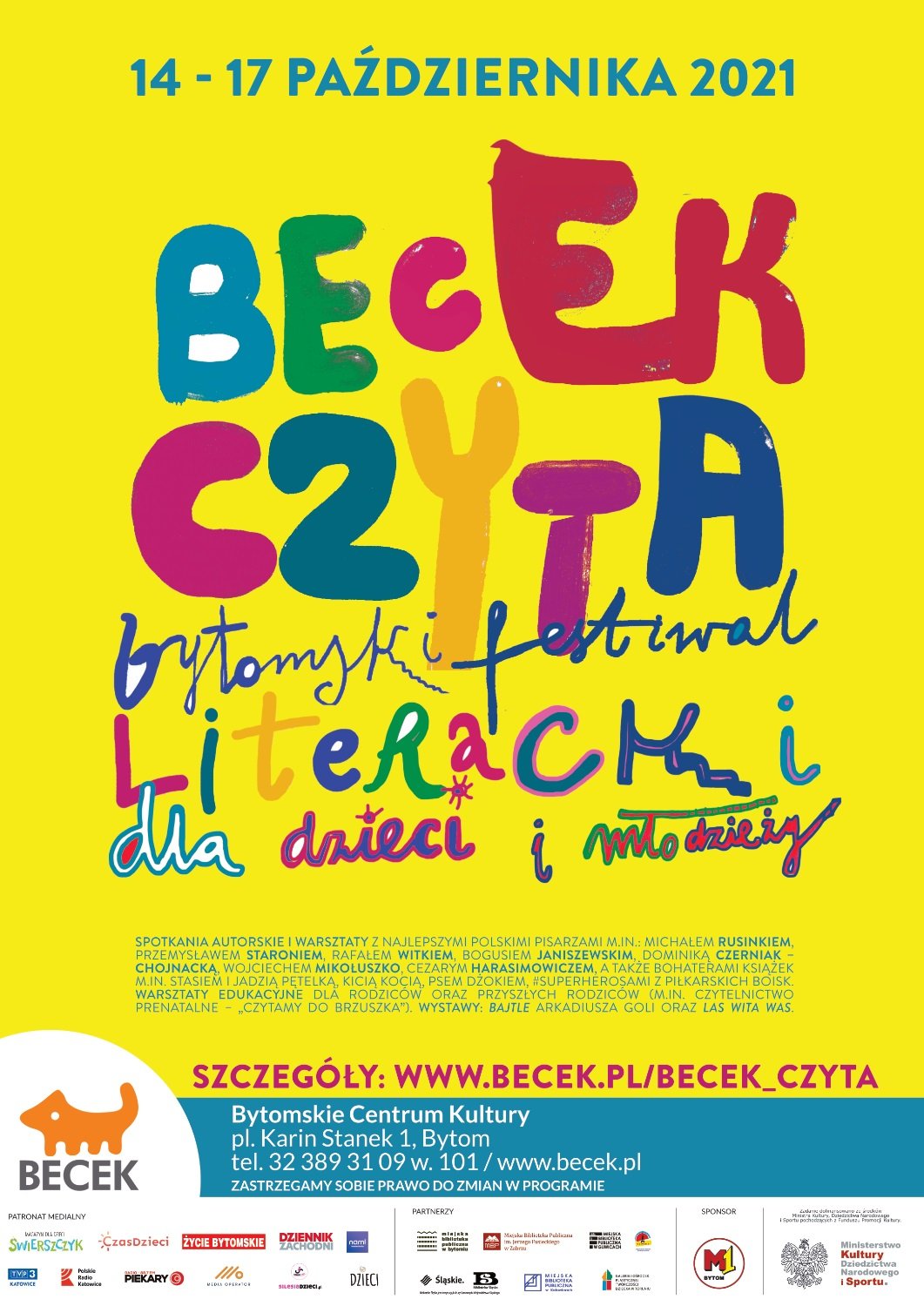 Bytomski Festiwal Literacki dla Dzieci i Młodzieży. BECEK CZYTA