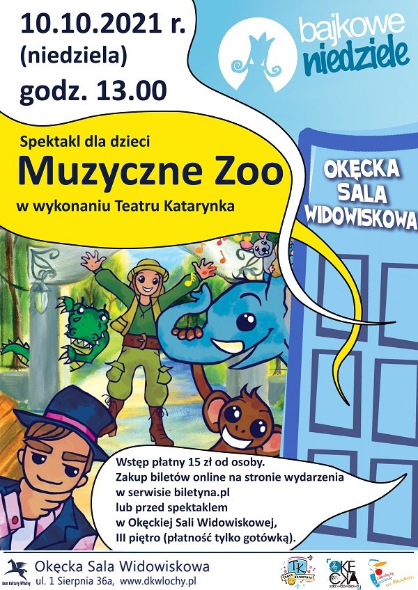 Spektakl dla dzieci Muzyczne Zoo - w ramach cyklu Bajkowe Niedziele