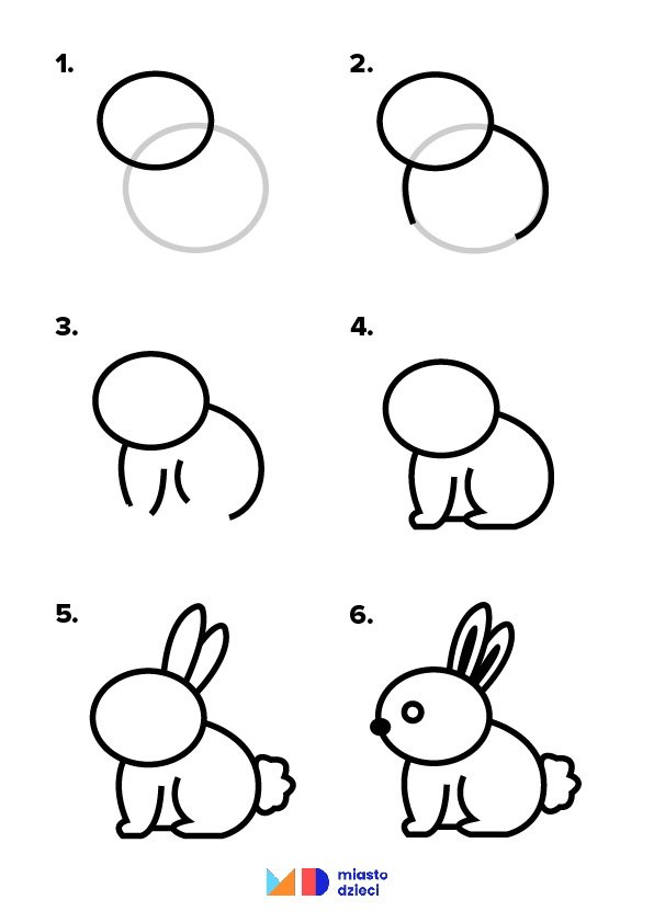 Jak narysować królika krok po kroku. Instrukcja rysowania króliczka