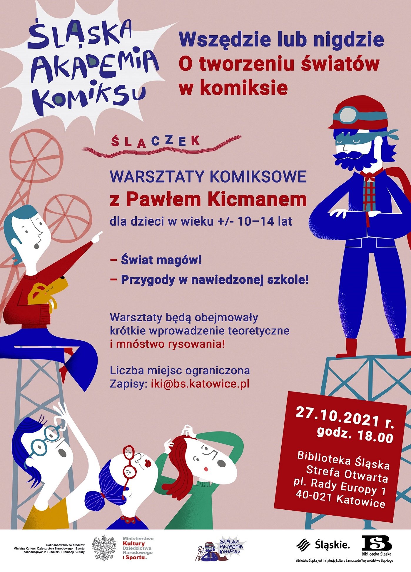 Komiksowe warsztaty plastyczne dla dzieci z Pawłem Kicmanem. Katowice