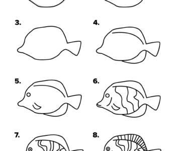 Jak narysować rybę krok po kroku szablo do druku