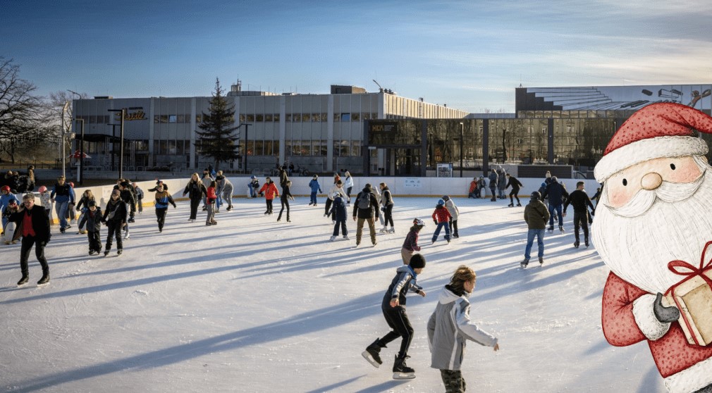 Lodowisko przed Nowohuckim Centrum Kultury