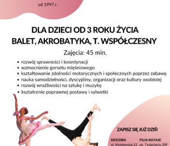 Nabór na rok szkolny 2022/2023 - Balet i akrobatyka dla dzieci