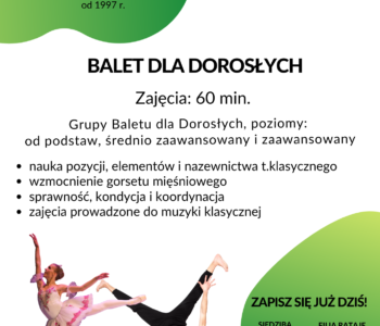 Nabór na rok szkolny 2022/2023 - Baletowe zajęcia dla dorosłych