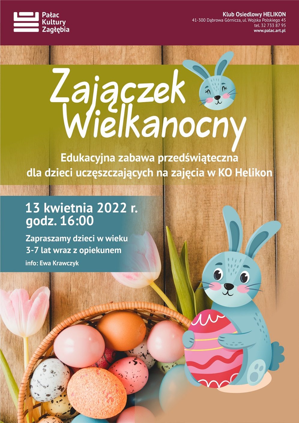 Zajączek wielkanocny - przedświąteczna zabawa dydaktyczna. Dąbrowa Górnicza