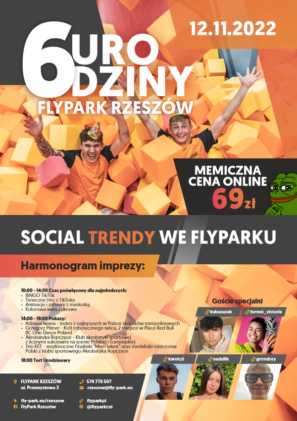 6 Urodziny Flypark Rzeszów | Social Trendy