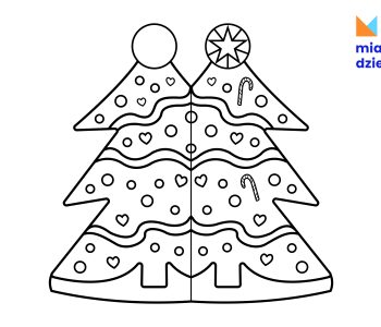Kartka świąteczna – kolorowanka z choinką