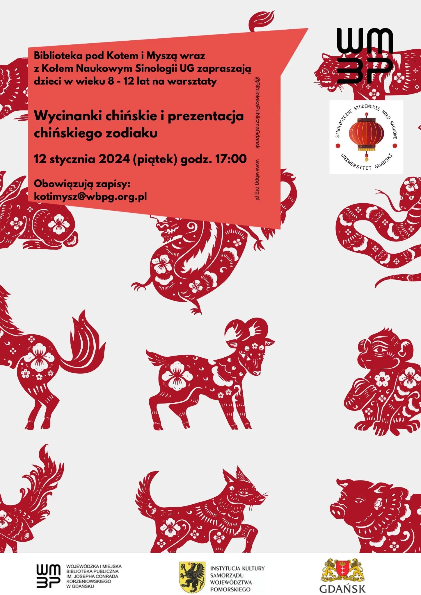 Wycinanki chińskie i prezentacja chińskiego zodiaku