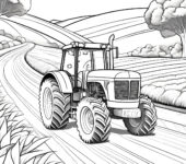 traktor na drodze kolorowanka