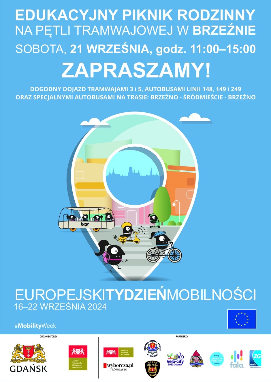 Edukacyjny piknik komunikacyjny na pętli w Brzeźnie