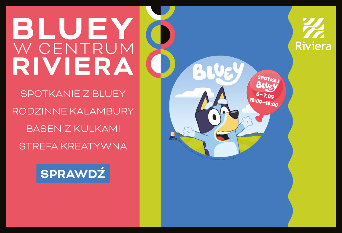 Bluey zaprasza do wspólnej zabawy w Centrum Riviera