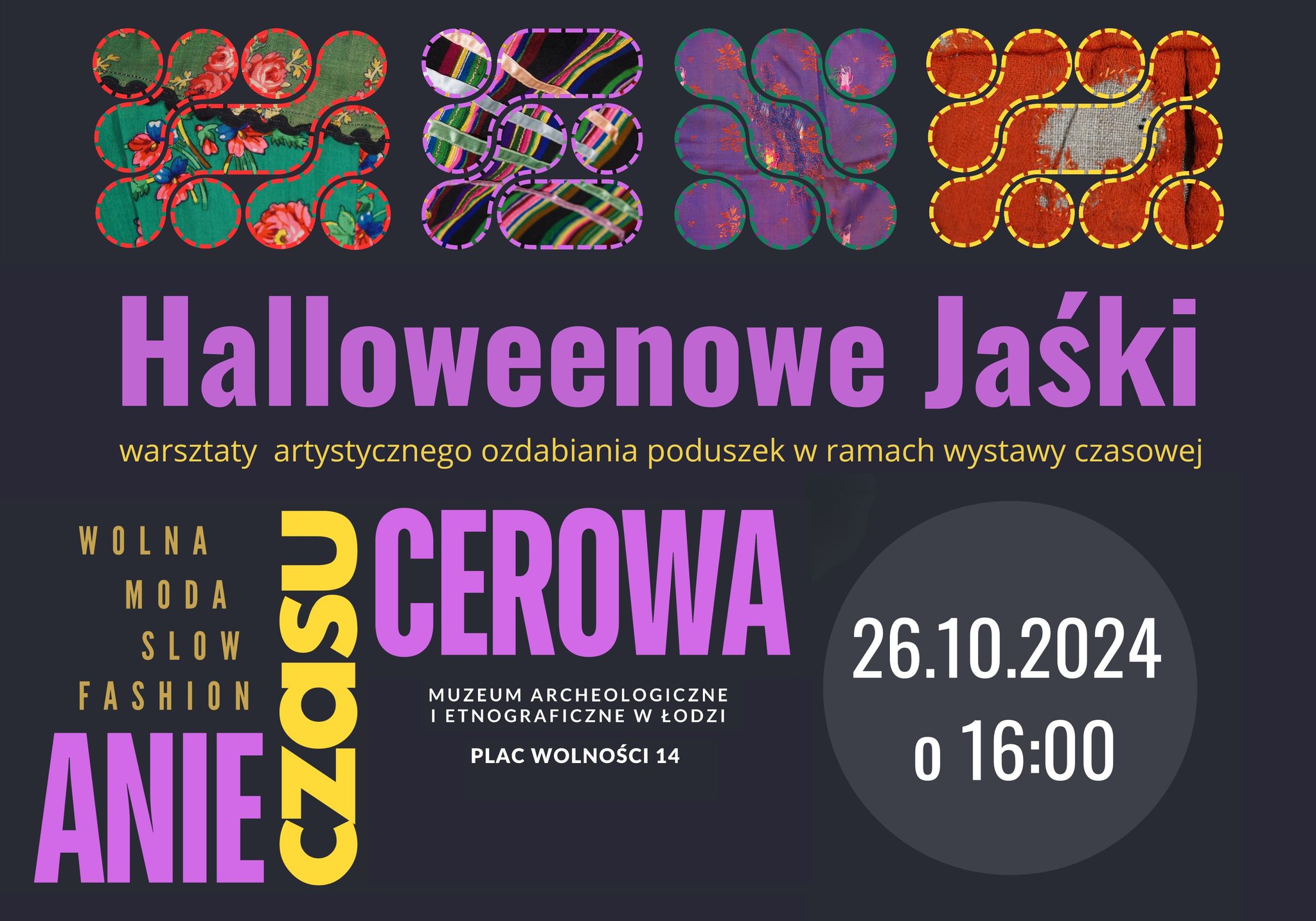 Halloweenowe Jaśki - warsztaty artystycznego ozdabiania poduszek