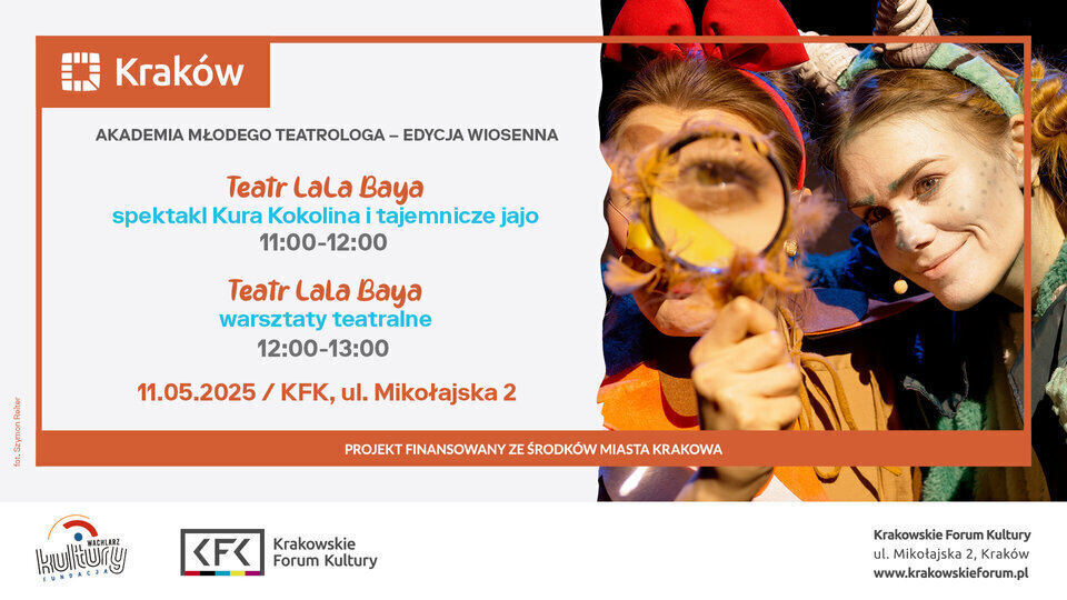AKADEMIA MŁODEGO TEATROLOGA – edycja wiosenna | TEATR LALA BAYA: „Kura Kokolina i tajemnicze jajo”