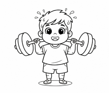Mały siłacz na treningu