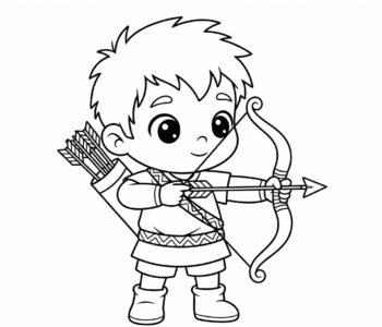 Mały łucznik celuje