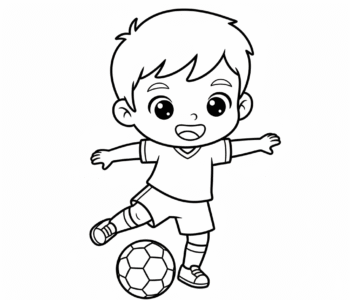 Mały piłkarz na murawie