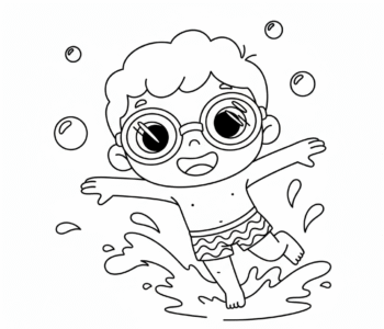 Mały pływak na zawodach