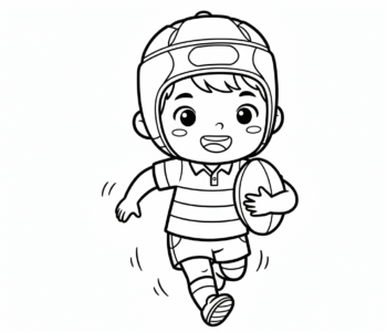 Mały rugbista w biegu