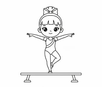 Młoda gimnastyczka na belce