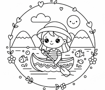 Młoda kajakarka na wodzie