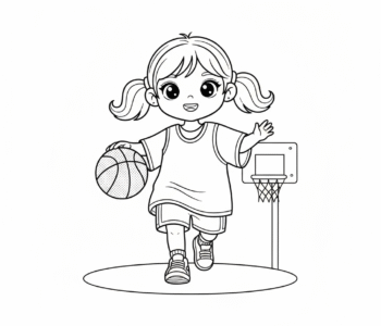Młoda koszykarka na boisku