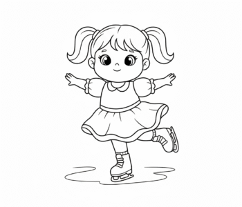 Młoda łyżwiarka na lodowisku