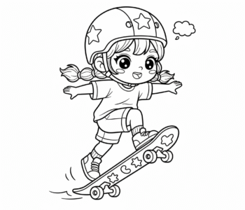 Młoda skaterka w ruchu