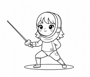 Młoda szermierka na planszy