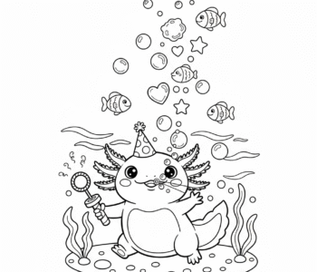 Aksolotl podwodny artysta