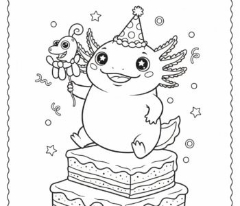 Aksolotl w nastroju imprezy