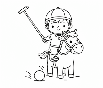 Mały polista na koniu