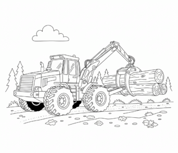 Ciągnik zrywkowy ciągnie kłody