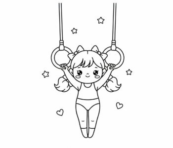 Młoda gimnastyczka na kółkach