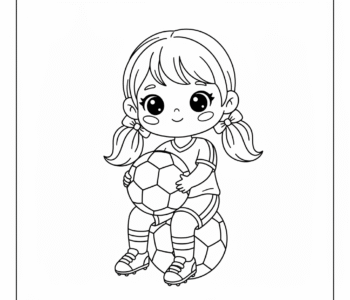 Młoda piłkarka z piłką