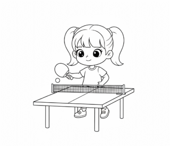 Młoda pingpongistka przy stole