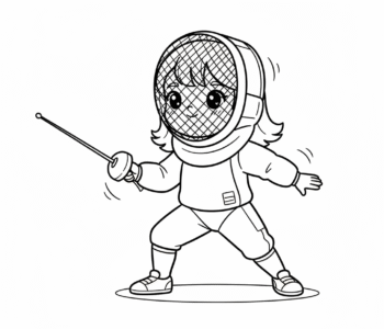 Młoda szermierka w masce