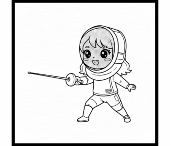 Młoda szermierka z mieczem